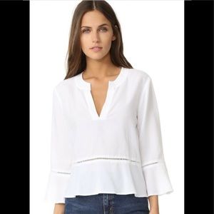 Cloth & Stone Peplum 3/4 Bell Sleeve V-Neck Pullover Blouse